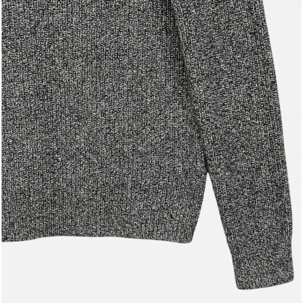 Banana Republic Sweater Mens Large Black Grey Colorblock Wool Blend Excellent